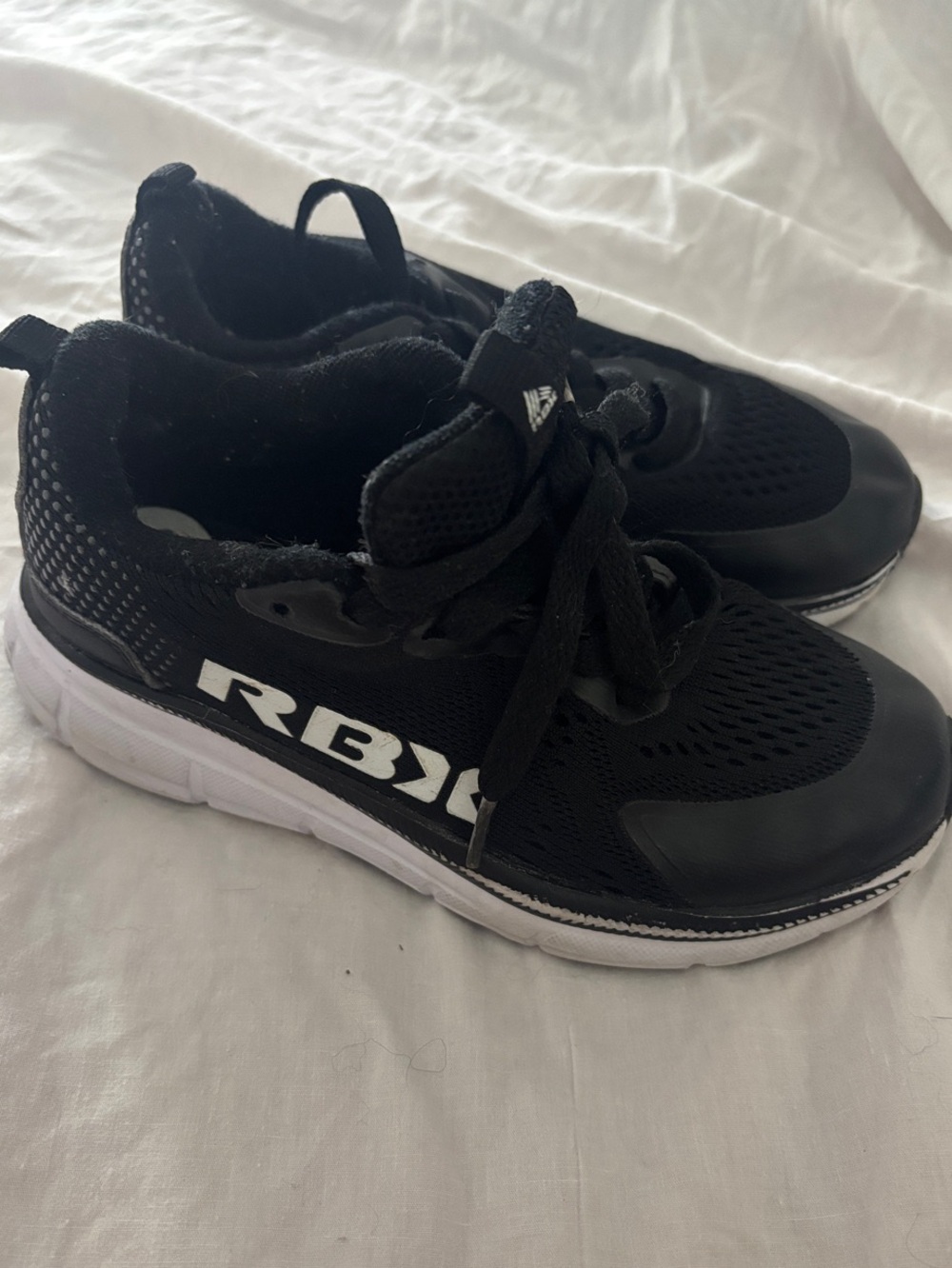 RBX Black Mesh Sneakers with White Sole
